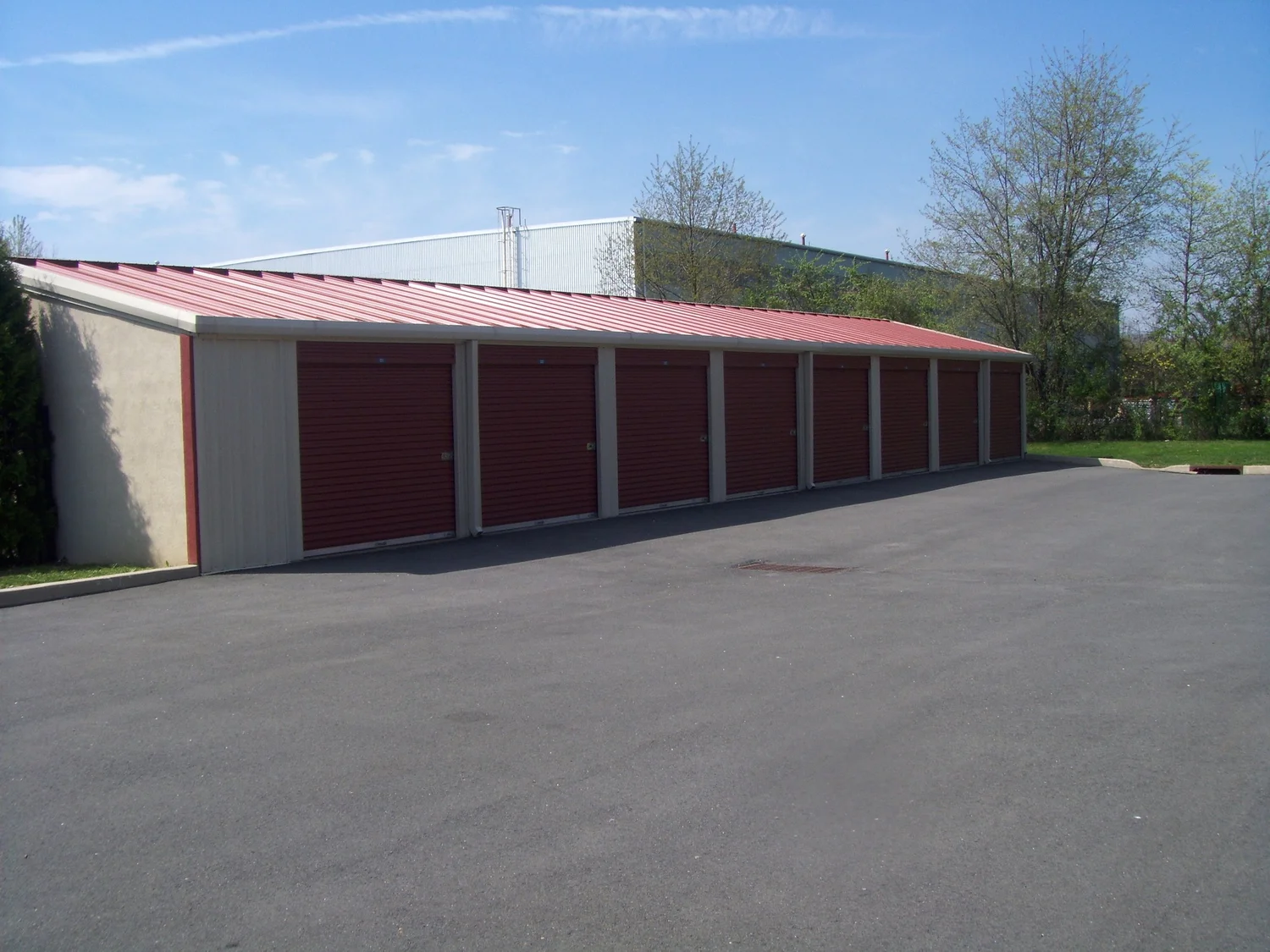 Clean hallway of storage units at Hopewell Valley Self Storage